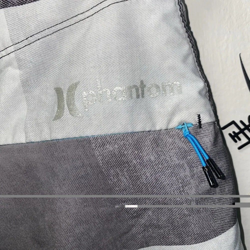 Hurley Phantom Board Shorts Size 32 White Black Plaid Pockets‎ Swim Trunks Beach